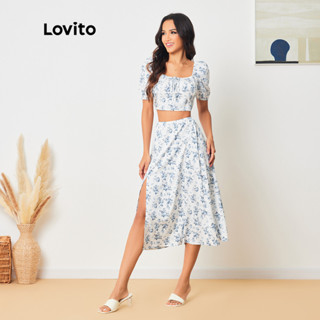 Lovito 女用碎花短裙套裝 LBL08099