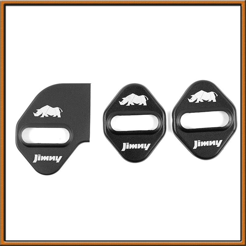 SUZUKI 適用於鈴木 Jimny 2019 2020 2021 配件(黑色)的 Jimny 門鎖蓋車門鎖保護蓋