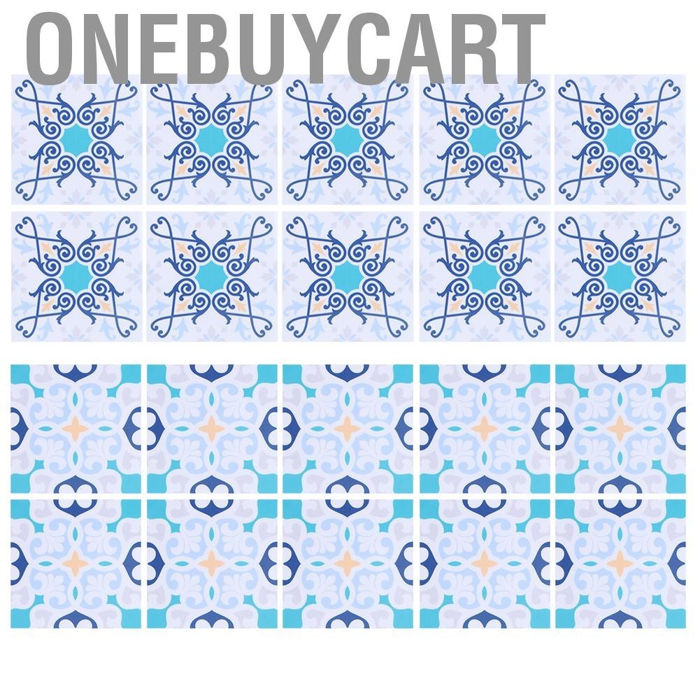 Onebuycart 淺藍色磁磚貼花 10x10