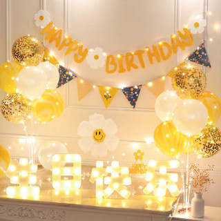 網紅ins生日快樂佈置男女寶寶兒童週歲派對背景牆場景裝飾氣球