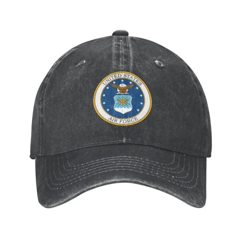 朋克棉美國空軍棒球帽女式男士可調節美國軍事徽章爸爸帽子運動