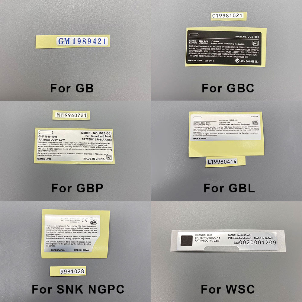 NSLikey 1PCS 適用於 Gameboy GB GBC GBP GBL 遊戲機新貼紙標籤替換 SNK NGPC