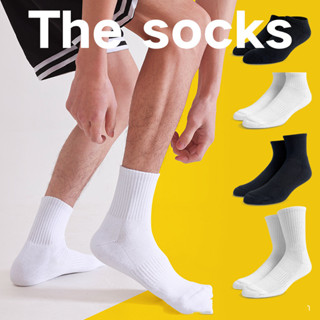 加厚男女士毛巾底毛圈束腰純白黑色跑步純棉籃球運動襪