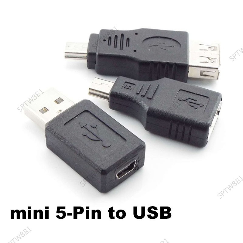 Usb 2.0 A 母頭公頭轉 Mini B 5 針母頭/公頭連接器適配器,適用於 Mini Type-A B 插孔分路