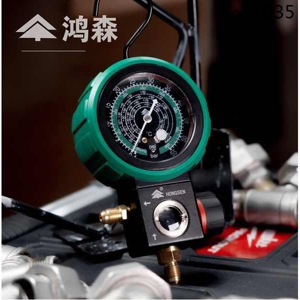 鴻森空調加氟表雪種表R32R410R22加液加氟單表閥壓力錶冷媒表
