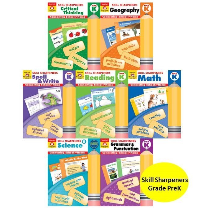 Skill Sharpeners 七學科練習套組Grade PreK (共7本平裝本)/Evan-Moor Educational Publishers【禮筑外文書店】