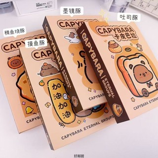 桃園出貨🔥拍立得小卡收納 卡冊 名片簿 收納卡冊 新款卡皮巴拉大容量硬殼卡通水豚四宮格可愛本小卡活頁愛豆收納冊HLJ