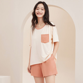 ParrotFashion 2025夏季新款 帶胸墊冰絲睡衣女 短袖短褲套裝 可外穿涼感家居服 甜美顯瘦