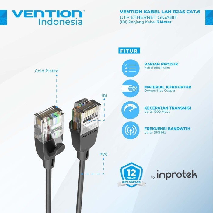 Vention 3M LAN 電纜千兆以太網 RJ45 Cat6-Cat6a UTP