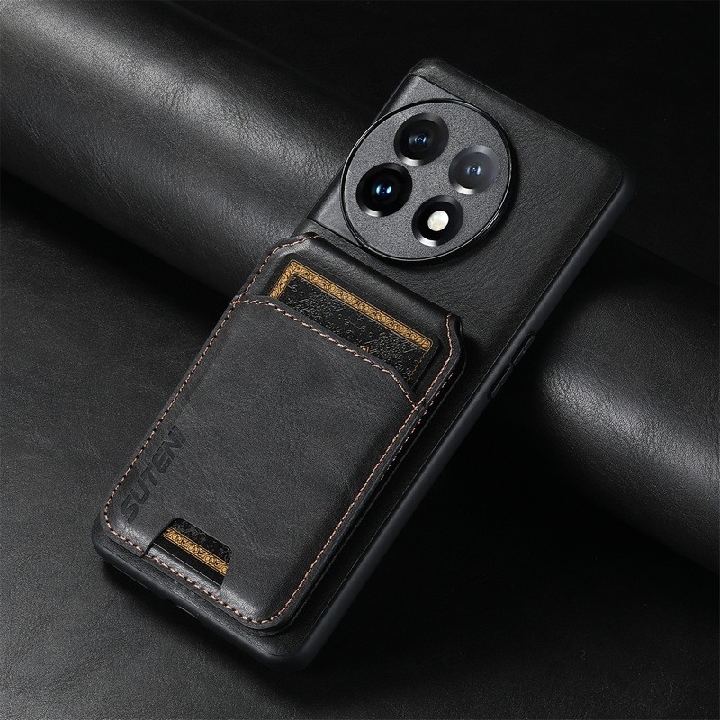 豪華卡槽支架錢包翻蓋皮革硬殼適用於 OnePlus 11 12 1+11 1+12 防震手機殼外殼