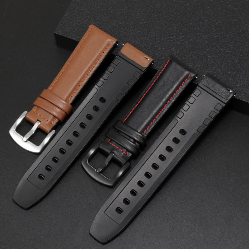 矽膠手錶帶代用華為watch 3 GT2 pro時尚款保時捷版真皮橡膠錶帶