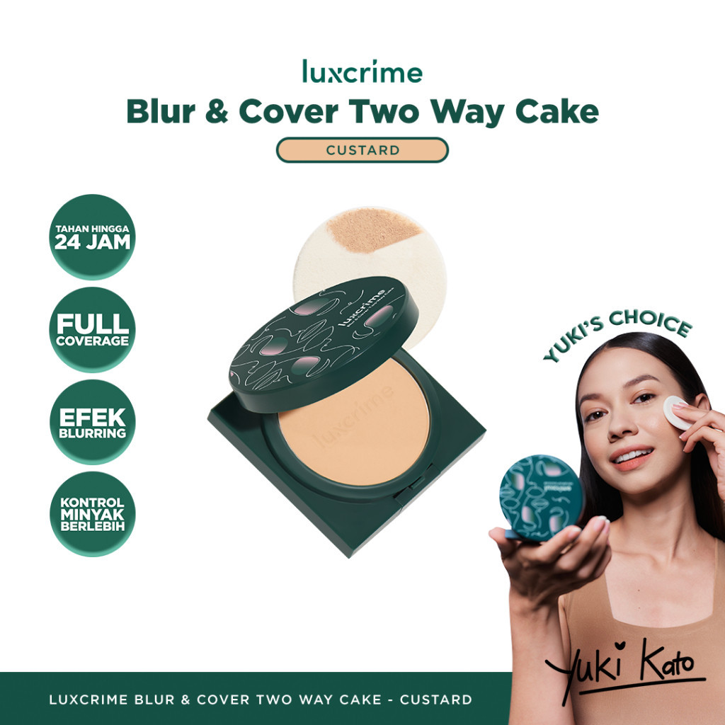 Luxcrime Blur Cover 雙向蛋糕蛋奶凍高遮瑕固體粉底粉,讓肌膚光滑無毛孔無油持續 24 小時