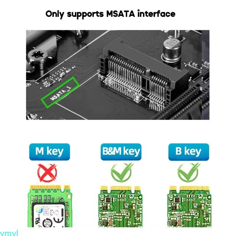 Ymyl MSata轉M 2轉接卡SSD硬盤擴展卡2230 2242適用於MINI ITX主板工業PC
