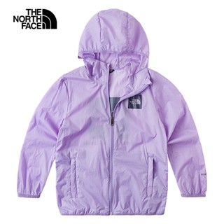 The North Face北面兒童紫色防風防曬彈力袖口可打包休閒連帽外套｜899CPJO