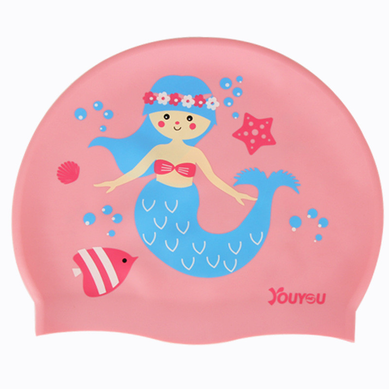 兒童 矽膠 游泳帽 男童 女童 長髮 防水 護耳 不勒頭 可愛 泳帽 游泳裝備 童趣游泳帽 防水泳帽