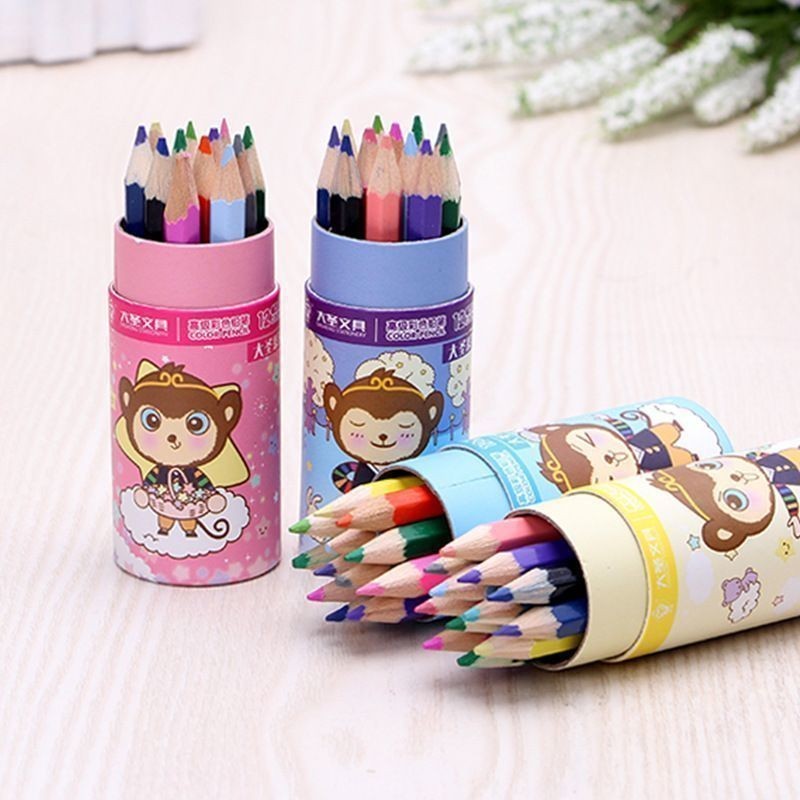✘彩色鉛筆✘現貨 大聖可愛小 彩鉛 12色24色小 鉛筆  繪畫 兒童 塗色 畫畫彩色 鉛筆 批發