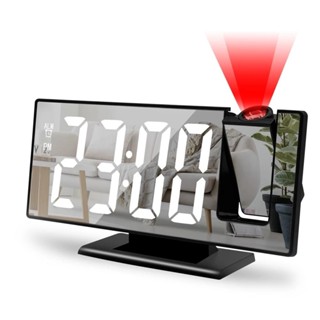 180° 手臂投影鬧鐘帶時間溫度數字鬧鐘台鐘 USB 投影儀 LED 時鐘