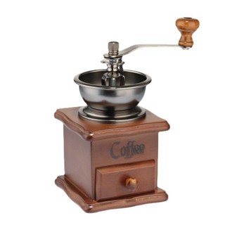 復古手搖咖啡機小型櫸木五穀雜糧研磨機可調節傢用手動磨豆機