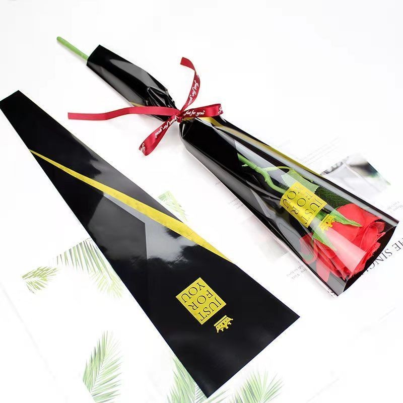 【包裝袋】花束包裝半透明玫瑰花束單支康乃馨包裝手工玫瑰花獨立包裝小包裝花束包裝