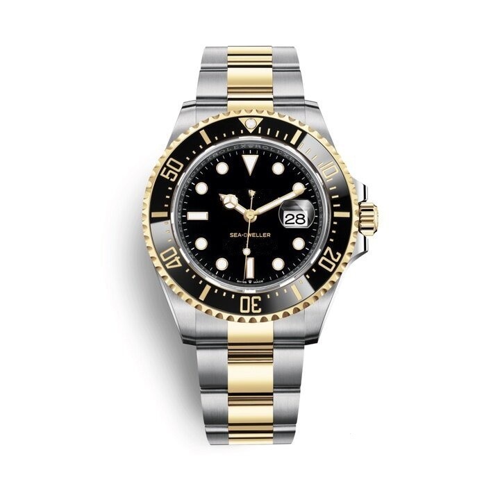 休閒運動不鏽鋼錶帶自動機械男士腕錶，HS1黑色錶盤高級大氣，勞力家 鬼王高級潮流男士手錶