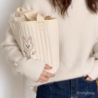 【SIRF】韓國ins刺繡絎縫媽咪包手拎水桶包手提嬰兒推車收納掛袋百搭女包