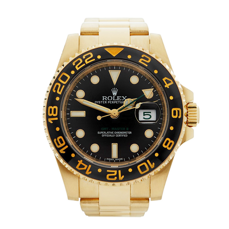 Rolexx Watches 格林尼治型II系列18K黃金自動機械腕錶116718-LN-78208黑盤男表