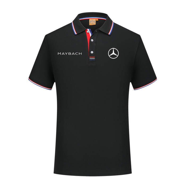 新款F1賽車服短袖T恤夏季POLO衫適用於梅賽德斯賓士MAYBACH車隊