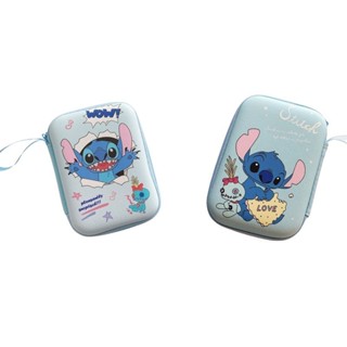 可愛的 Stitch 耳機收納袋充電器錢包防水防震旅行收納盒