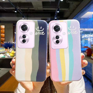 熱銷 OPPO Reno11 F 5G Reno11F 手機殼彩虹色軟殼 TPU 智慧型手機外殼情侶情侶後蓋彩色手機殼