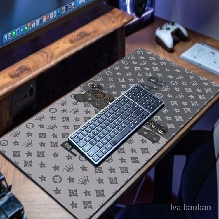 防油防水滑鼠墊超大男生女生電腦筆記本暴力熊遊戲電競訂製桌墊