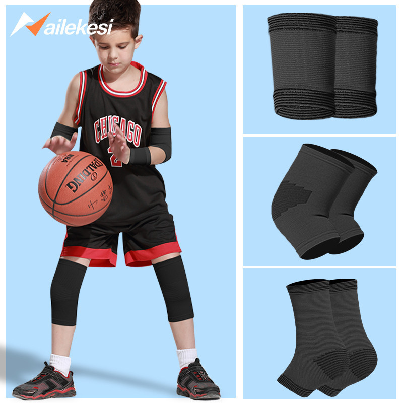 兒童運動護膝足球籃球專用護肘護腕關節全套保暖男童套裝專業防摔