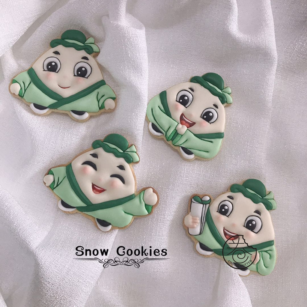 現貨【端午節模具】Snow cookies老師設計 端午節 4只小粽子 立體糖霜 餅乾模 頻道教程