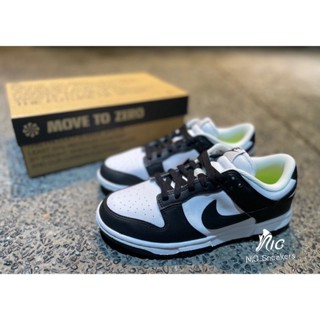 耐吉 高品質 NIKE DUNK LOW 黑色白色熊貓鞋女版朋友材質 DD1873-102