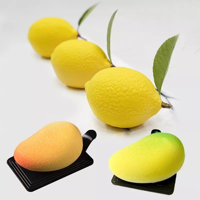 法式6連立體水果芒果桔子檸檬慕斯蛋糕矽膠模具DIY巧克力布丁磨具