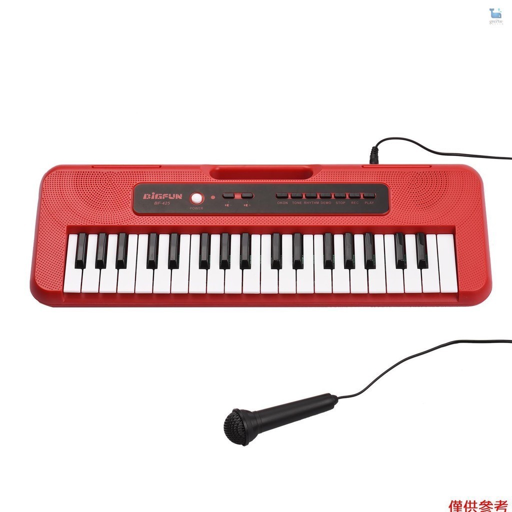 Bigfun 37 鍵兒童電子鋼琴帶迷你麥克風預設 10 首演示支持錄音耳機/輔助插孔便攜式多功能兒童鍵盤音樂玩具禮物送