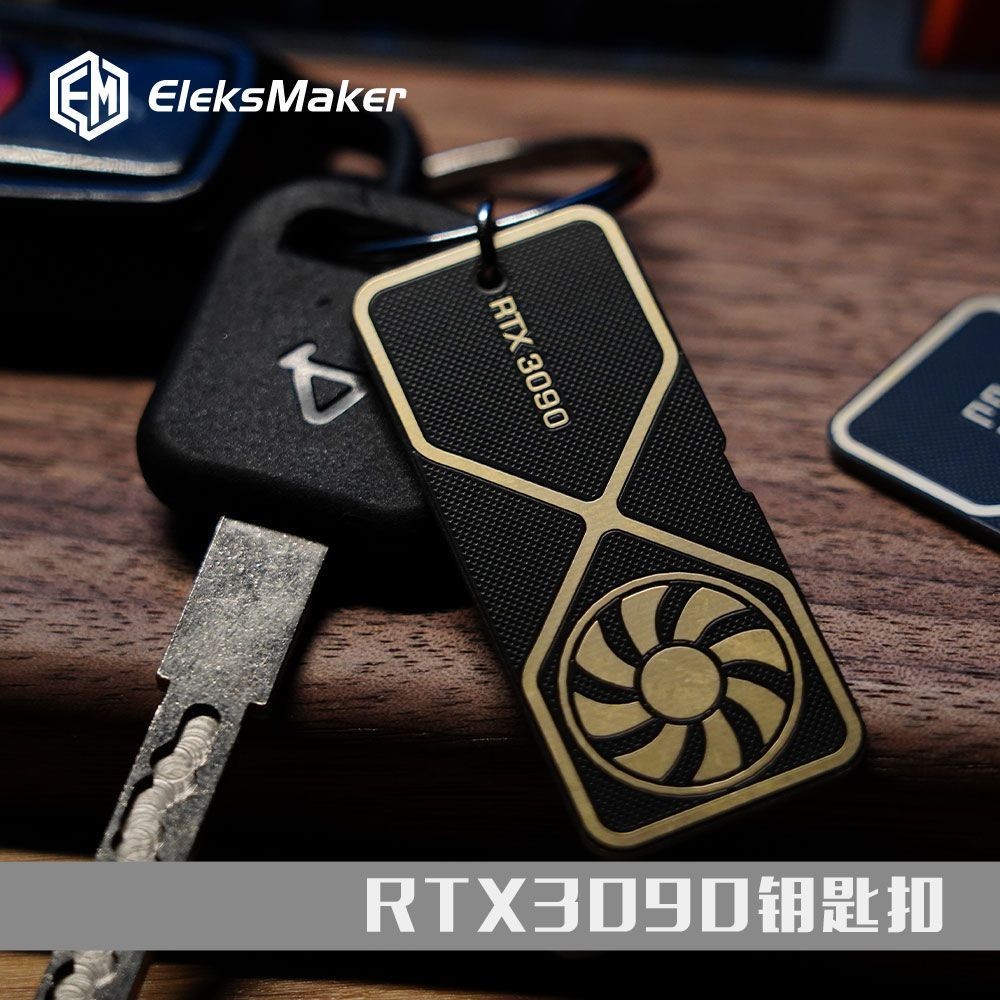 創意禮品鑰匙扣RTX4090TI空氣卡外觀鍍金電路板男友情人節禮物