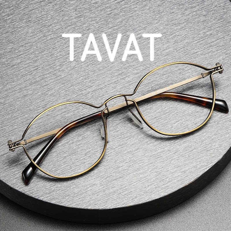 【TOTU眼鏡】Tavat同款鈦眼鏡架 純鈦眼鏡框 義大利設計師手工眼鏡 RLT5897可配近視復古圓形眼鏡框