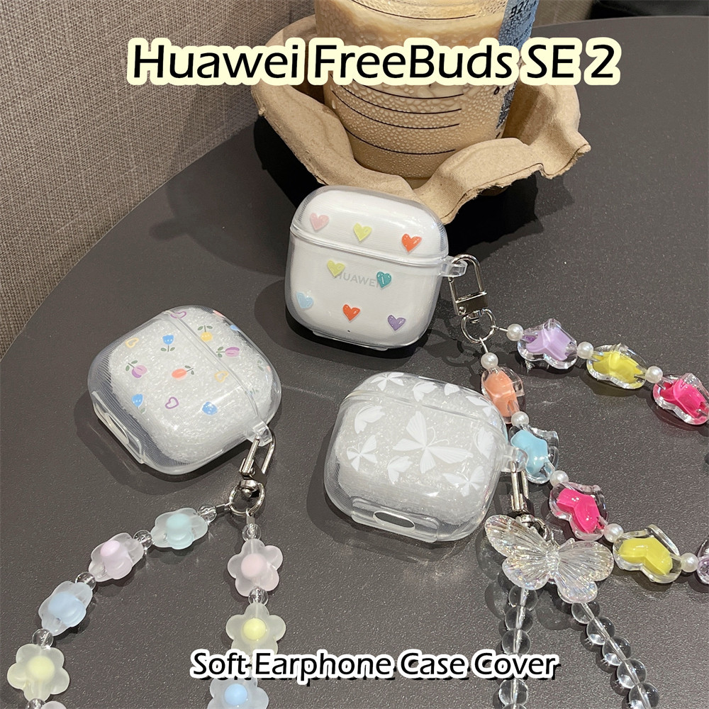 【imamura】適用於華為 Freebuds SE 2 Case 立體裝飾粉色愛心軟矽膠耳機套外殼保護套