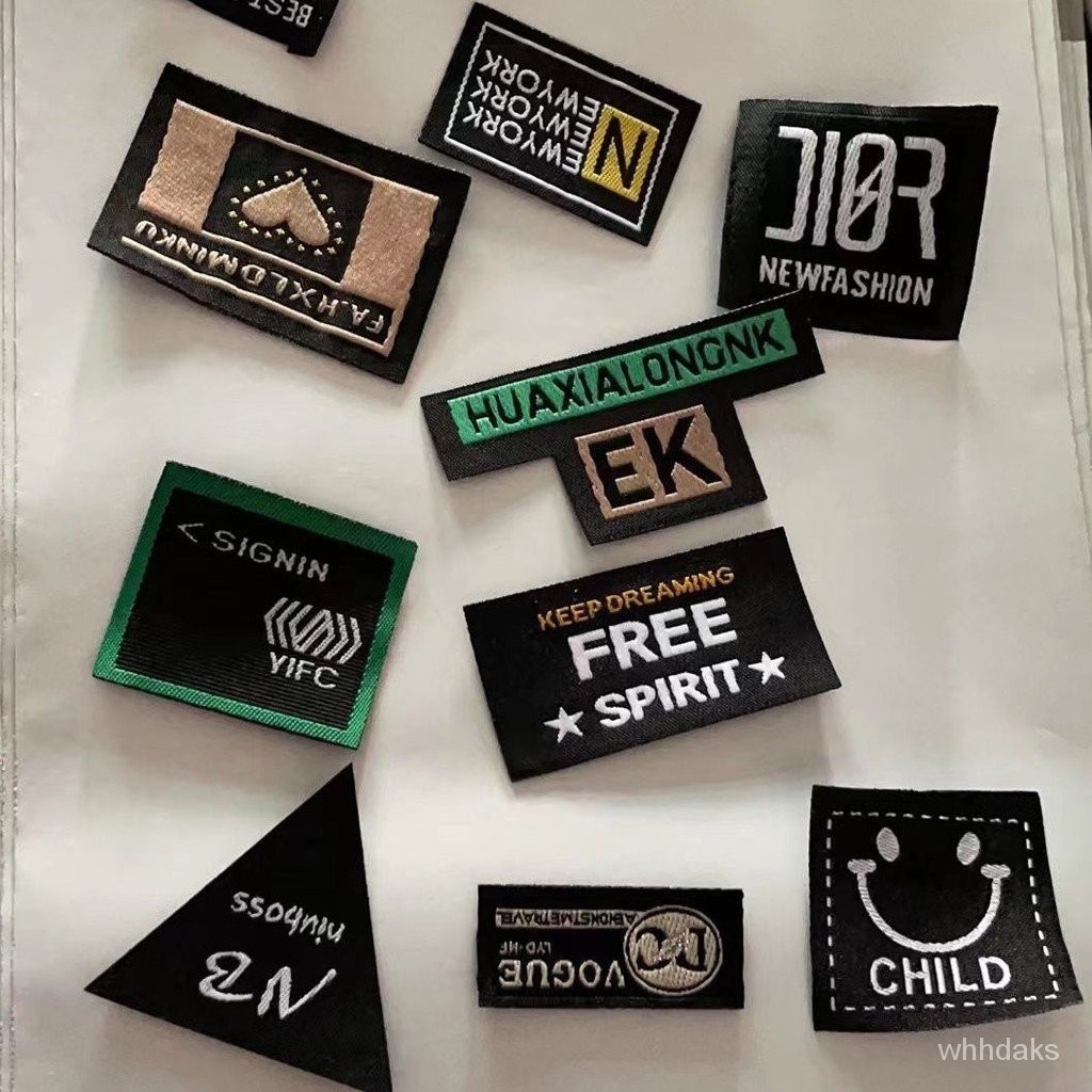 【現貨熱銷】10個隨機黑色布貼布標服裝DIY補丁織標織嘜手工原創新款需縫紉