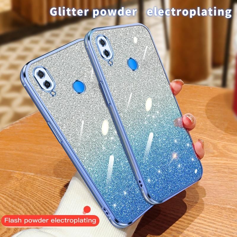 適用於華為 Nova 3i Nova3i 手機殼軟矽膠邊緣電鍍 Bling TPU 手機殼後蓋