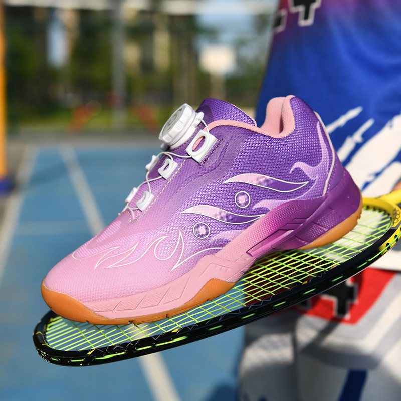 旋轉訓練鞋鈕扣2024雷弗斯女生比賽羽毛球鞋男兒童新款網球鞋專用 9WU7