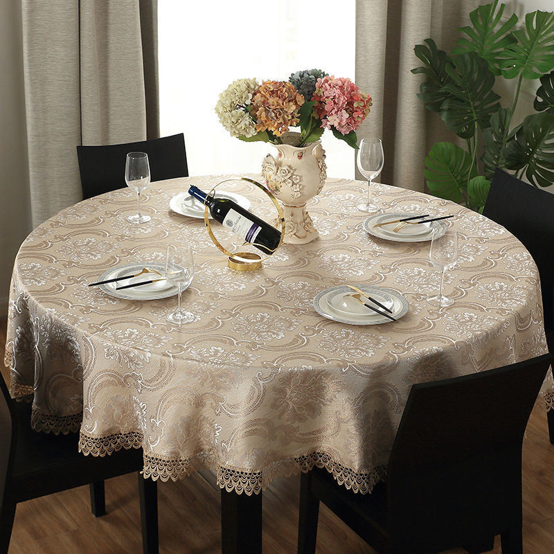中式圓形桌布 加厚橢圓形桌布 中式圓桌布 餐桌巾桌布花邊桌墊