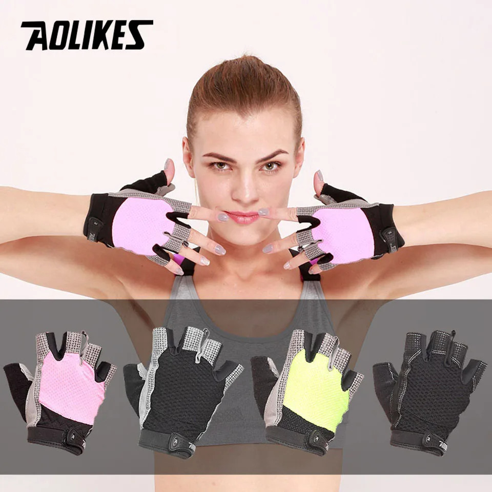 手套半指 Aolikes A-110 防護手套運動健身房防滑運動健身健身房