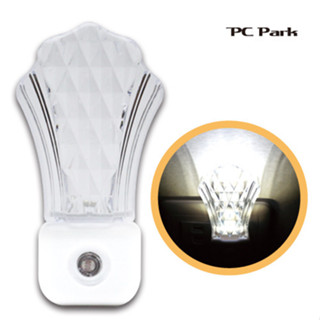 PC Park PC Park CW-01光感式/菱格紋貝殼小夜燈/極光白-