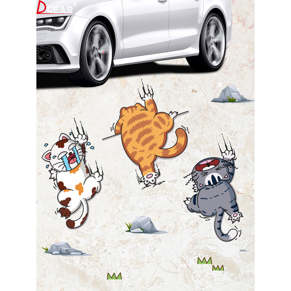 貓抓痕個性趣味搞笑寵物貓咪車貼汽車車身劃痕遮擋電動車摩托貼紙