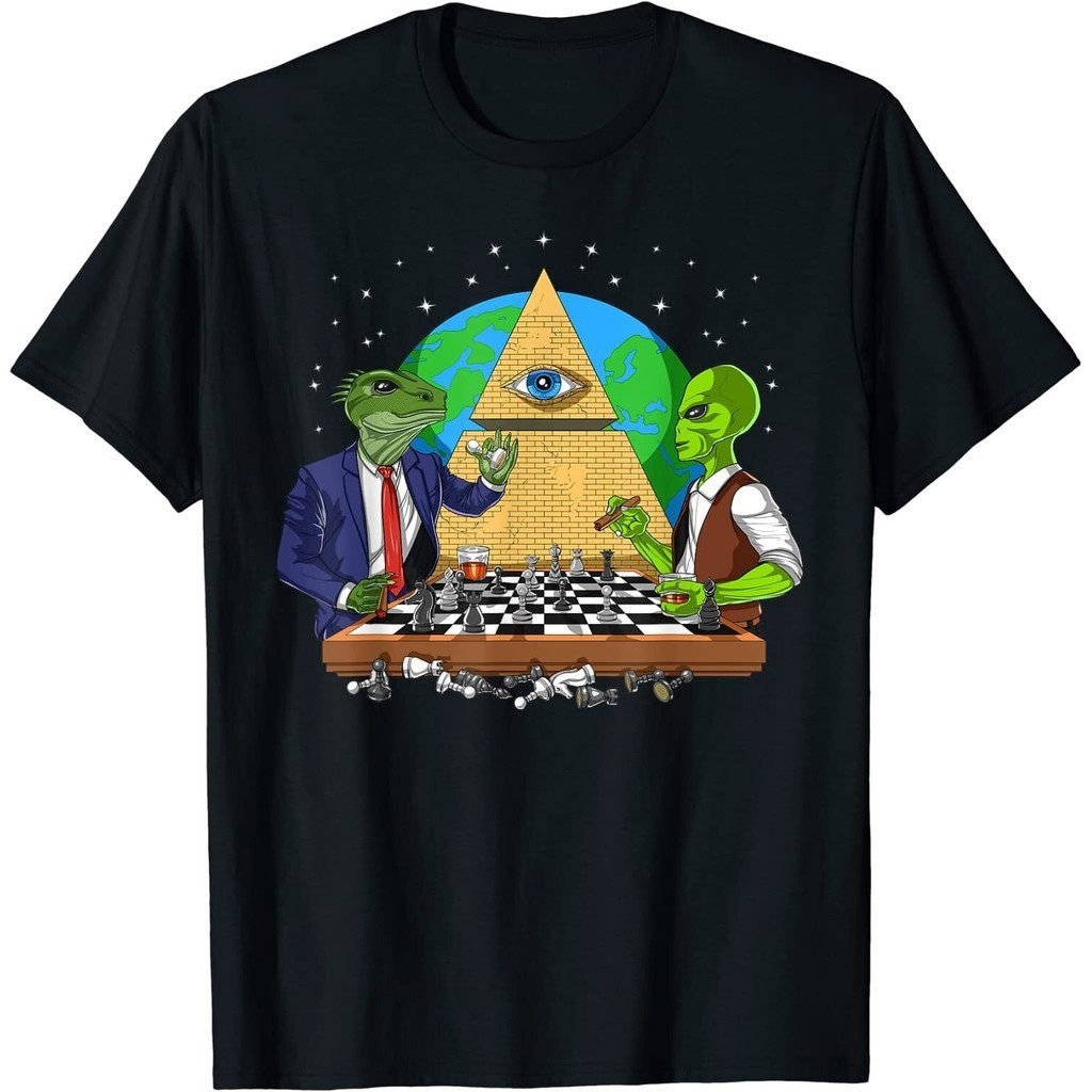 太空外星人光明會共濟會國際象棋宇宙看眼 T 恤
