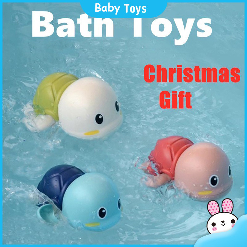 游泳玩具卡通烏龜水上玩具嬰兒動物玩具發條龜/海豚沐浴玩具【IU貝嬰屋】
