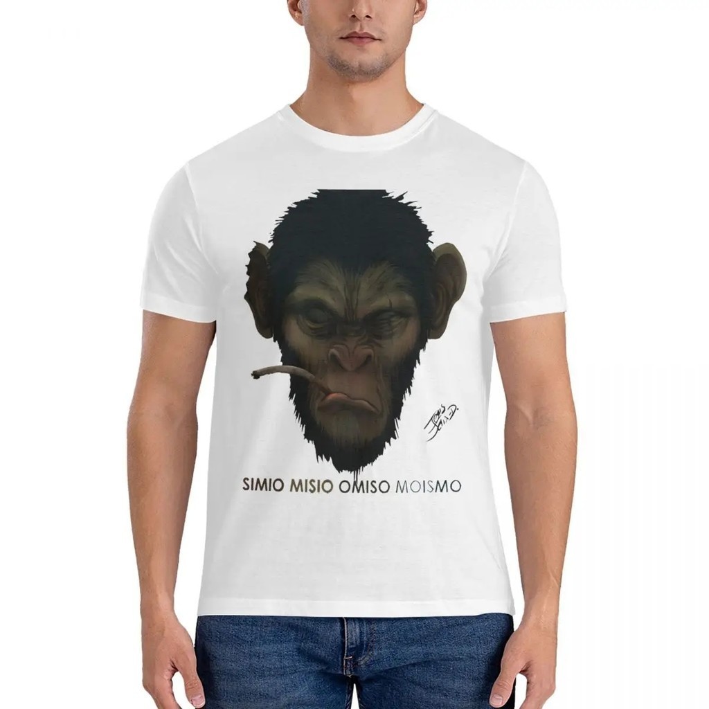 猩球崛起新世界Caesar凱撒圖案印花男士百分百純棉圓領短袖T恤上衣