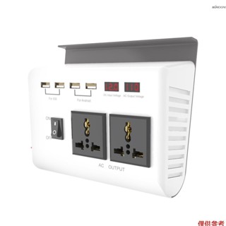 300w 汽車電源逆變器 DC 12V 到 AC 110V 轉換器 4 個 USB 端口和 2 個 AC 插座充電器適配