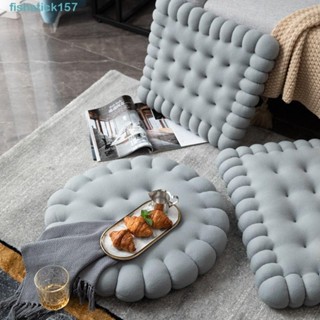 157FISHSTICK餅乾形狀毛絨座墊,方塊字純色厚地墊,沙發枕頭創意可愛毛絨榻榻米地墊瑜伽